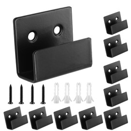 Luomorgo 10 Pcs Tile Display Hanger, Stainless Steel Wall Mounted Hook Fastener Bracket, Heavy Duty for Mirrors, Picture Frame Ceramic Display (Medium Long, Black)