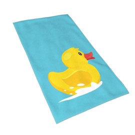 VARUN Long Hand Towels Cute Yellow Duck on The Surface of Water Ultra Soft Towel Animal Cartoon Art Painting Absorbent Luxury Towels for Bathroom Hotel Gym and Spa 27.5x15.7in
