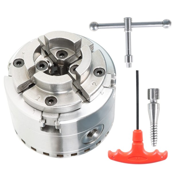 TINVHY 2.75In 4-Jaw Chuck Self-Centering Keyed Lathe Chuck LA4275 with