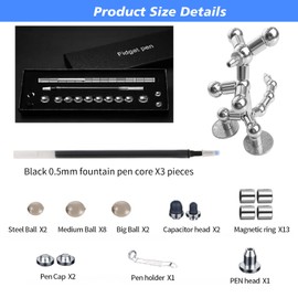 Cool Fidget Pen, Stress Relief Office Gadget, Versatile Magnetic Pen, Metal Magnetic Suction Pens for Stress Relieving, Cool Writing Pens, Unique Birthday Gifts for Men (Silver)