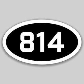 DHDM 814 Area Code Sticker Pennsylvania Erie Altoona Johnstown City Pride Love | 5-Inches by 3-Inches | Premium Quality Vinyl UV Resistant Laminate PD2618