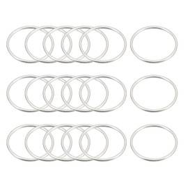 MECCANIXITY Round Earring Beading Hoop Rings, Circle Open Bezel Linking Ring 12mm/ 0.47" Silver Tone Earring Finding Link Ring for Jewelry Making, Pack of 100