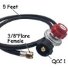 Uenede 5Ft Propane Hose with 0-20 PSI Adjustable Regulator, Brass