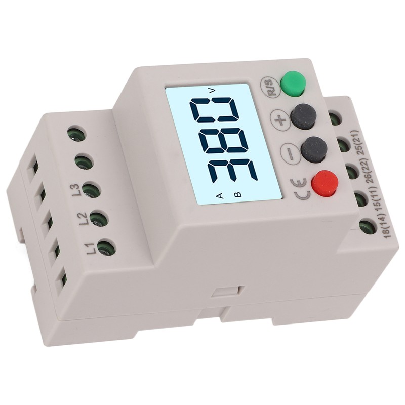 Over Under Voltage Protector Protective Device 3 Phase LCD Digital