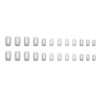 Cubahop 24 Pieces Short Square Silver Gradient Glitter False Nails