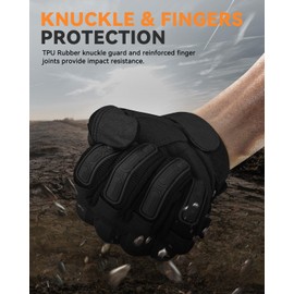 KUMGIM Tactical Gloves for Men Women, Motorcycle Gloves Touchscreen Airsoft Hunting Shooting Gloves Black Tan for Outdoor Paintball Work Motorcycle Climbing Survival Training