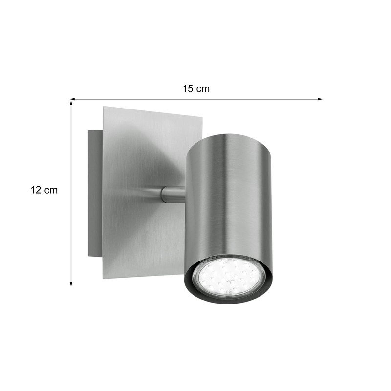 Trio Leuchten 802400107 Spotlight in Matt Nickel 1-Bulb Wall Spotlight