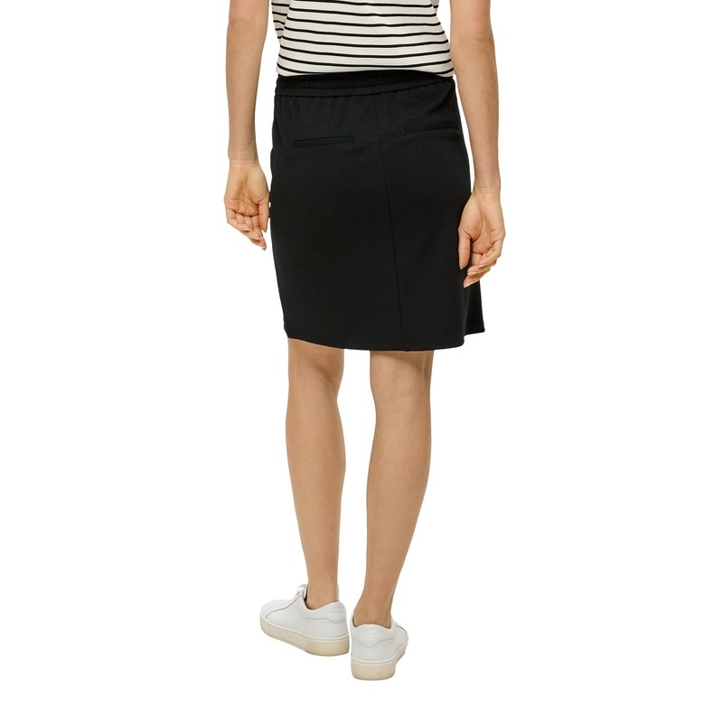 s.Oliver Women's Skirt with Drawstring, Black 9999