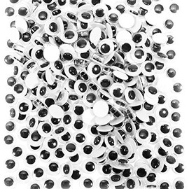 TOAOB 150pcs 6mm Plastic Wiggle Googly Eyes Self Adhesive Black Round Sticker Eyes DIY Arts Crafts Scrapbooking Accessories