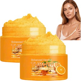 Exfoliante iluminador de cúrcuma, exfoliante físico suave, natural, exfoliantes de enjuague sin secar, acabado de la piel, exfoliantes corporal reconfortante, (2 piezas)
