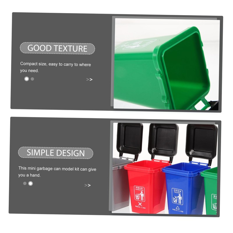 Hohopeti Miniature Garbage Can Model Educational Thickened Desktop Waste Bin