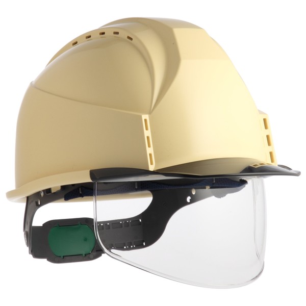 Sumibe Techno Plastic KKC3S-B-CR-S Helmet with Ventilation, Transparent Bill, Styrofoam