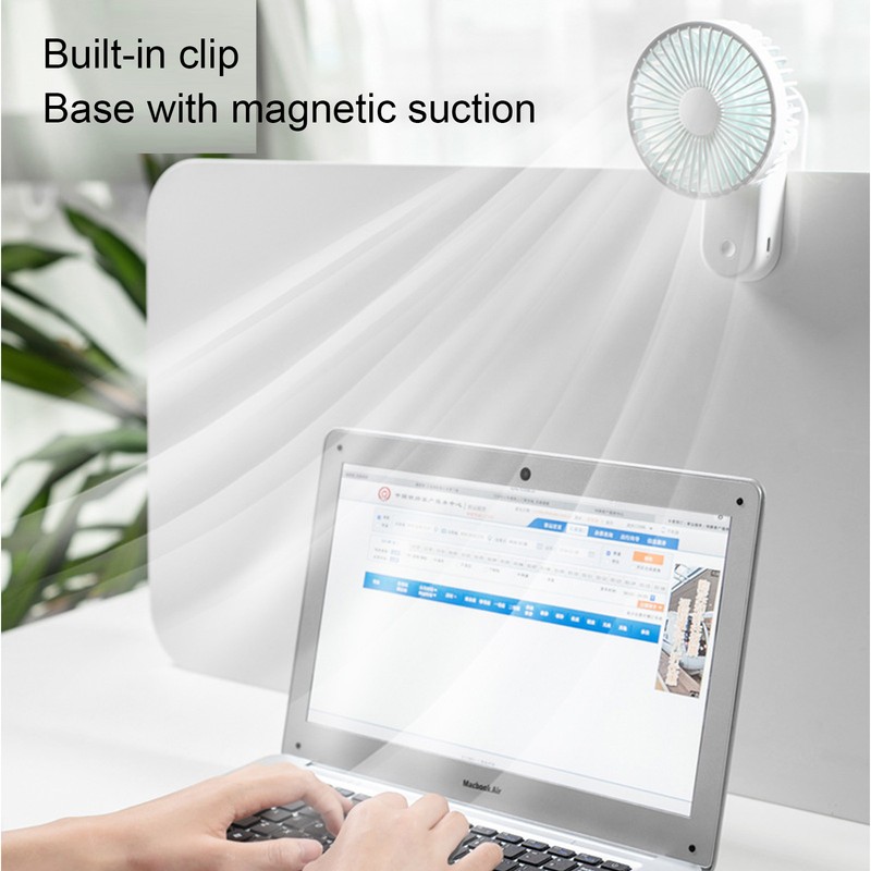 Clipon Desk Fan 3 Gears Wind Speeds Magnetic Small Portable