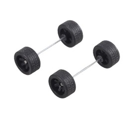 1 Pair Sliver Wheels Rims Tires Set Alloy 1:64 Wheels,Scale Alloy Wheels Rubber Tires,Model Alloy and Accessories Tires Wheel Rubber,Tire and Wheel Sets