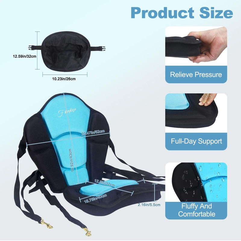 Thickened Kayak Seats - Premium Shockproof Seats with Back Support
