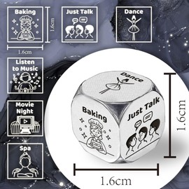 UNICRAFTALE 1 Set Activity Cubes Stress Relief Activity Decision Cube Stainless Steel Gifts 6 Pages Activity Decision Gift Box for Valentine's Day Wedding Birthday