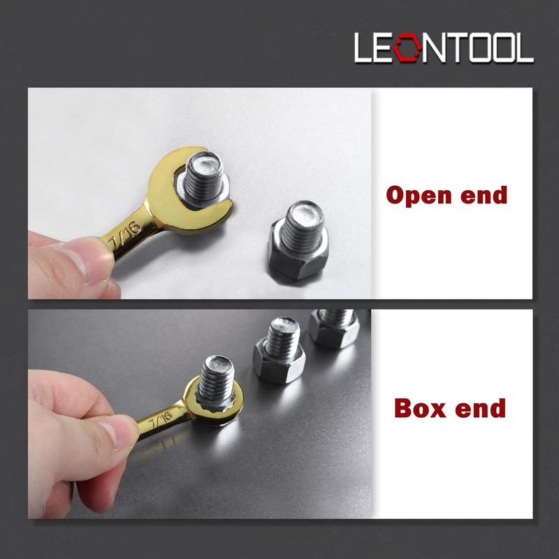 LEONTOOL Mini Spanner Set, Thin, Short Combination Wrench Set, Ultra