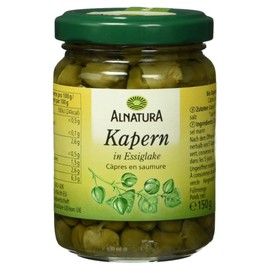 Alnatura Organic Capers in Vinegar Brick, 150 g (Draining Weight - 90 g)