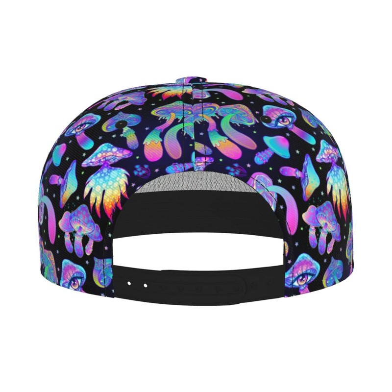 Magic Mushrooms Snapback Hat for Men Women, Stylish Mushroom Flat