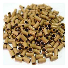 500 PCS 3.5 mm Light Brown Color Copper Tubes Beads Locks Micro Rings for I Tipped Human Hair Extensions