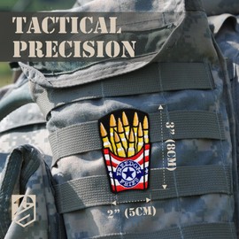 Bluyellow 2Pcs Freedom Fries Patch, Embroidered Hook and Loop Funny Military Tactical American Freedom Patch for Backpack, Tactical Vest, Dog Vest Harness, MOLLE, Airsoft, Gun Stickers, 2x3 Inches