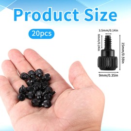 20 PCS Black PC Case Screws Cases Computer Case Thumb Screws 6-32 Thumb Screw for Desktop Computer Cases PCI Slots Hard Drives
