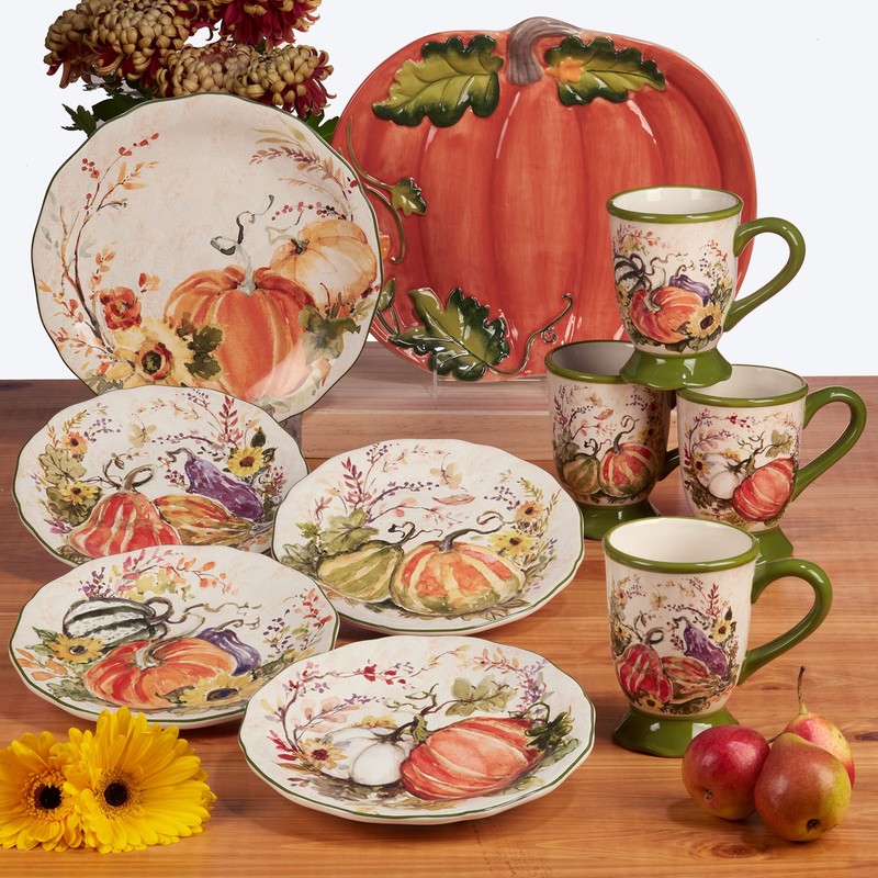 Certified International Harvest Morning Pumpkin Tureen with Ladle, 112 oz,