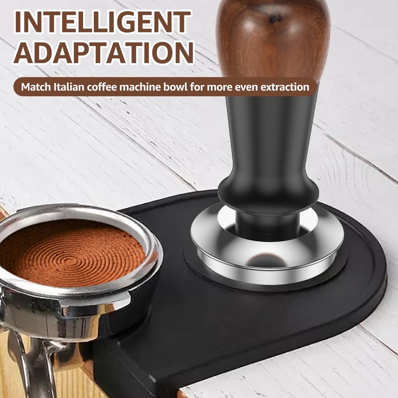 AwObEpl Stainless Steel Espresso Tamper for Home Coffee Tamper Walnut