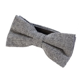 DonDon Men's Bow Tie 12 x 6 cm Checked Tied and Fully Adjustable Cotton in Tweed Style -
