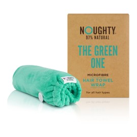 Noughty 97% Natural Green Microfibre Hair Towel, Quickly Absorbs Moisture, Reduces Breakage, Combats Frizz, Green Duo
