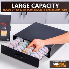 Ksestor Bartesian Pod Holder - Holds 40 Cocktail Capsules - Stackable Bartesian Accessories - Compatible with BEV by Black Decker