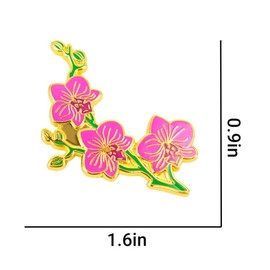 Leraverppy Enamel Pin Pink Pretty Orchi Badge Symbol Of Spring and Hope Birthday Wedding Anniversary Memorial Day Funeral Social Charity Party Flower Brooch DIY Accessory Gift For Someone You Respect