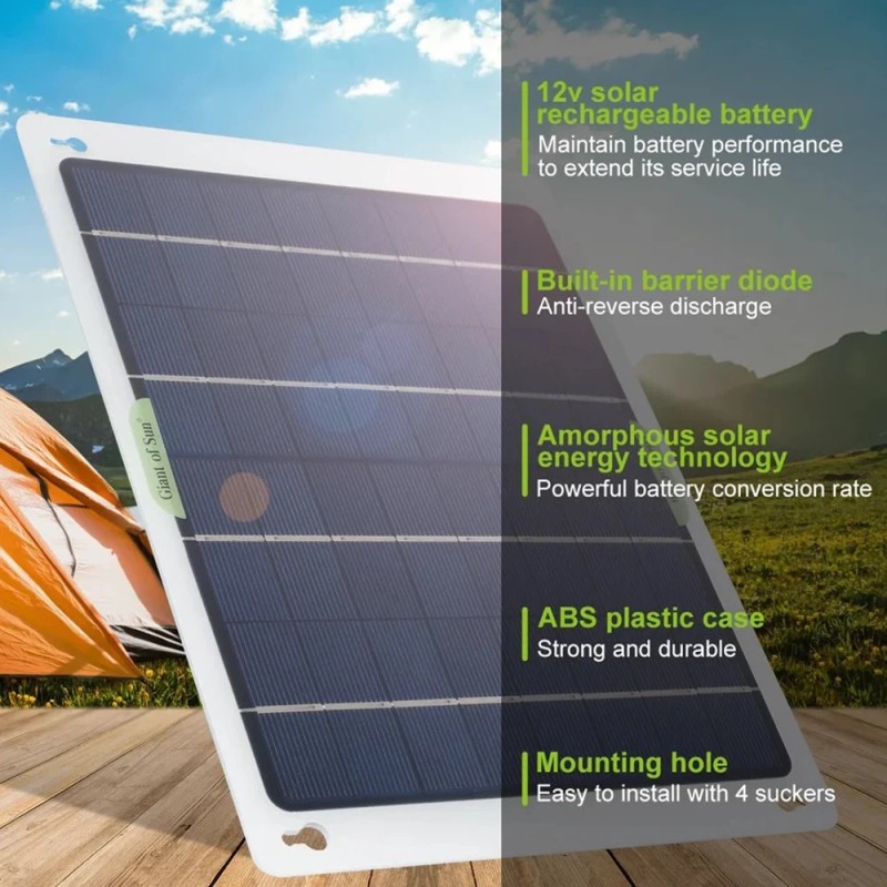 SHUONE57 20W Watt 12V Mono Solar Panel Trickle Charger Kit