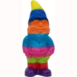 Rakso Rainbow Pride Gnome, 13", Large UV Resistant Ornament for Lawn or Garden