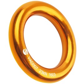 PROND Aluminum Rappel Ring, Climb Perfect Tension Aluminum Alloy O-Ring, 23KN Rappel Rings for Rock Climbing Arborist and Hammock (Gold - 1 Pcs/Pack)