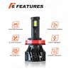 CHUSYYRAY 2X H11 LED Headlight Super Bright Bulbs Kit 6000K