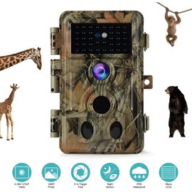 Blazevideo Trail Camera, A262, 1296P Motion Sensor, Security Camera, Wildlife Surveillance Camera, Night Vision Camera, 120° Shooting Range, 48 Megapixels, Supports Up to 512 GB Cards, Night