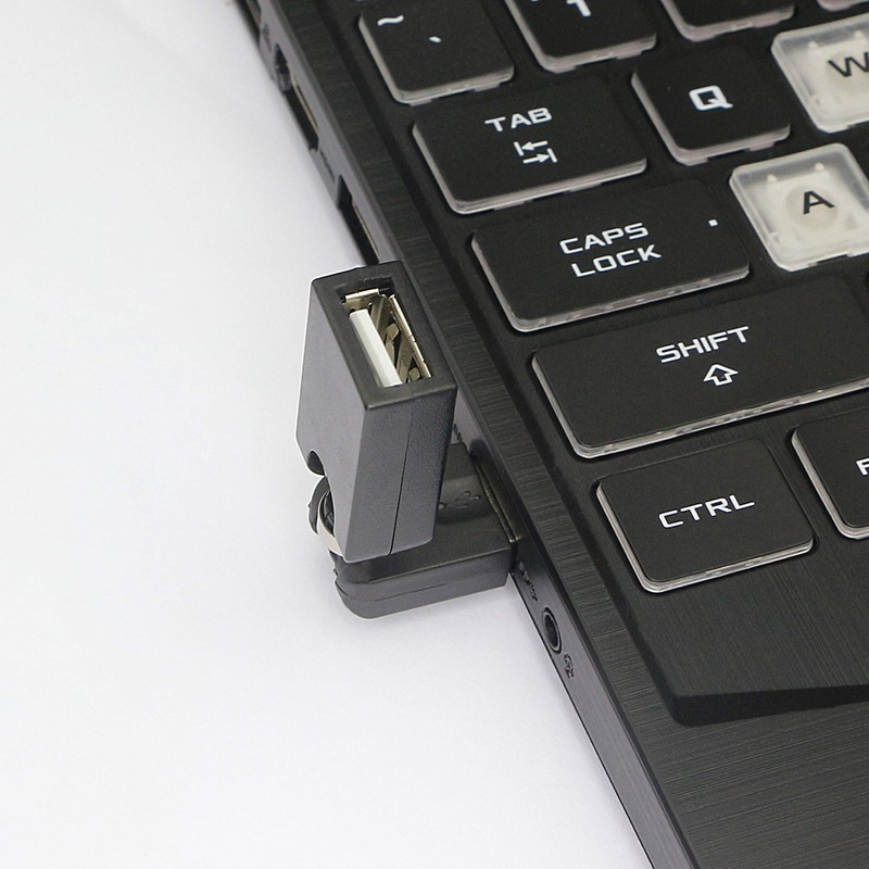 GELRHONR USB 2.0 to USB Female 90 Degree Adapter, Rotating