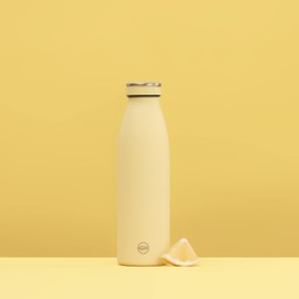 GH Bottle, Stainless Steel, 500 ml, Yellow Iris Reusable Vacuum Metal Thermos Flask, Water Bottle, Leak-Proof Insulated Thermos Flask, BPA-Free Insulated Flask for Sports, Office, Outdoor