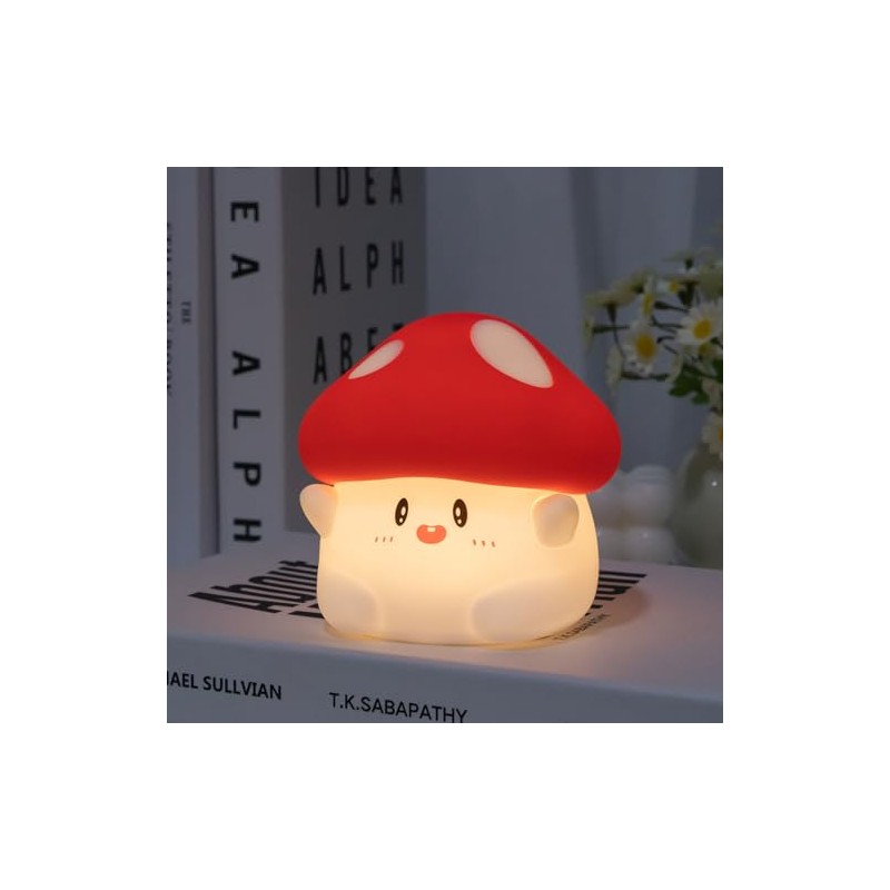 Gaoillneunji Mushroom Silicone Night Light for Kids - Squishy LED