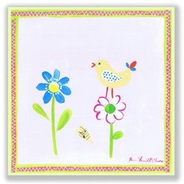 The Kids Room by Stupell Yellow Brid with Two Daisies Square Wall Plaque