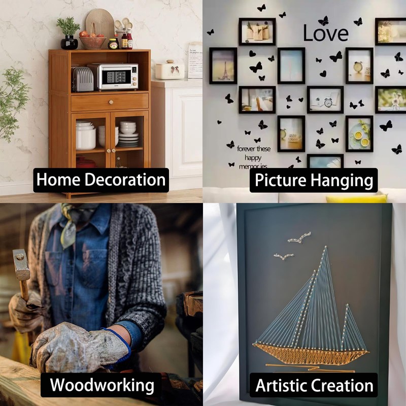 Pocoxll 100 Pcs Tiny Brass Nails, Decorative Wooden Nails for