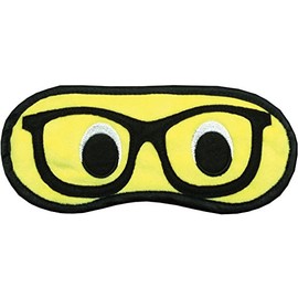 iscream Fun and Colorful Satin-Lined Silky Fleece Sleep Mask for Kids - Nerd Glasses