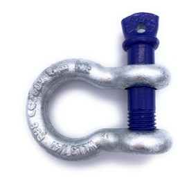 Curved Shackle with Eye Bolt - 3.25t Load Capacity - 1 Piece - Hot-Dip Galvanised Steel Corrosion Resistant - Bolt Diameter 19mm - Certified & Heavy Duty - Choice of Size & Quantity - 0.33t to 25t