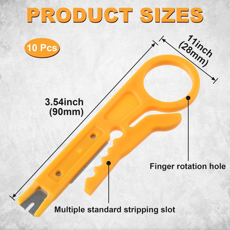 Pndeyo 10pcs Mini Wire Stripper with Secure Finger Loop, Small