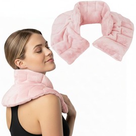 Herbal Concepts Neck and Shoulder Wrap, Hot & Cold Therapy, Microwaveable Shoulder Heating Pad, Aromatherapy Heat Wrap (Pink)