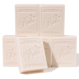 Bela, Extra Creamy Goats Milk, Natural Ingredient Soap Bars, Triple-French Milled Moisturizing Natural Soap Bars Sulfate Free (93g) 3.3 oz each - 6 Pack