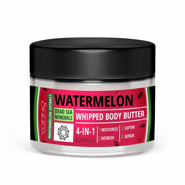 Watermelon Body Butter with Dead Sea Minerals, Shea Butter, Avocado Oil for Moisturising, Nourishes the Skin Softness and Repairs You