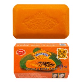 ASANTEE ASANTEE PAPAYA & HONEY Soap Bars with Vitamin C,E and Q10 Skin Cleansing 4.40 Oz New