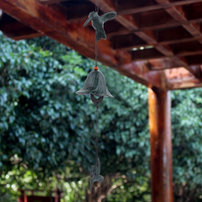 Metal Bird Shaped Hanging Wind Chime Home Garden Backyard Decoration